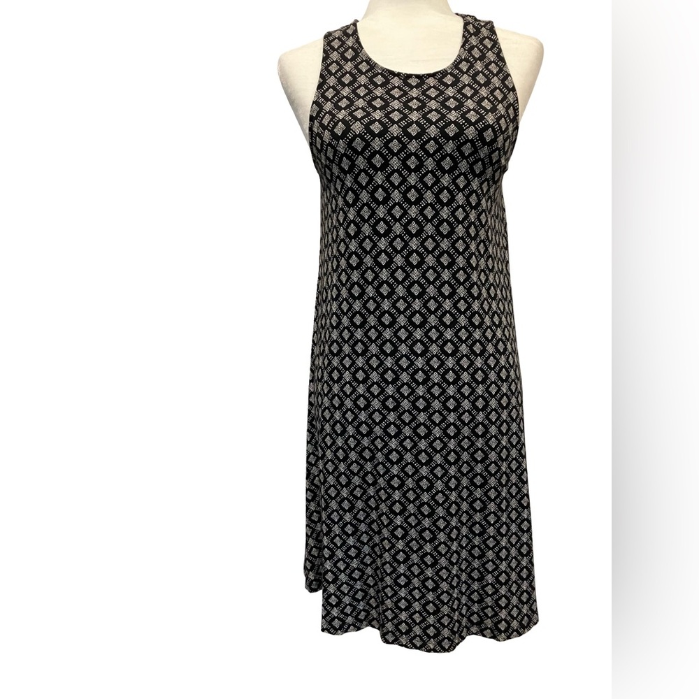 Old Navy Women’s Swing Dress Black White Geometric Pattern Sleeveless Small